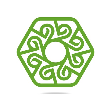 Logo Design Go Green Garden Plants Circle Icon Symbol Abstractのイラスト素材