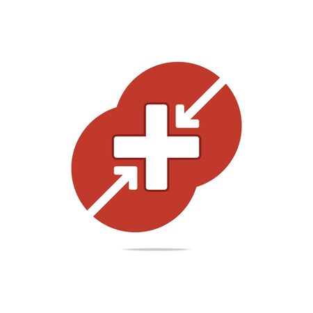 Logo symbol red medical double circle  good perfect performance designのイラスト素材