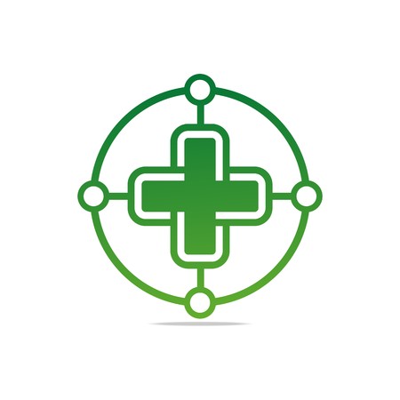 Logo symbol green medical circle good perfect performance designのイラスト素材