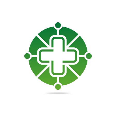 Logo symbol green medical circle good perfect performance designのイラスト素材