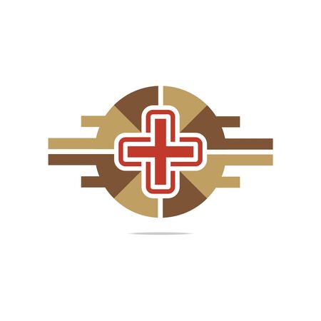 Logo symbol red and brown medical  good perfect performance designのイラスト素材