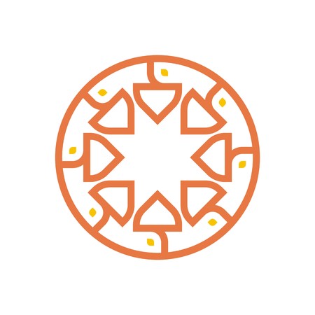 Logo symbol abstract orange circle perfect performance designのイラスト素材