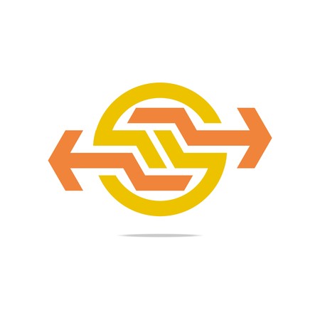 Design logo symbol hexa connecting arrow letter line icon styleのイラスト素材