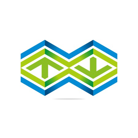 Abstract design symbol hexa arrow lettering line graphic icon element vectorのイラスト素材