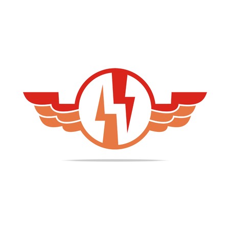 Logo electricity power wings icon design symbol abstract vectorのイラスト素材
