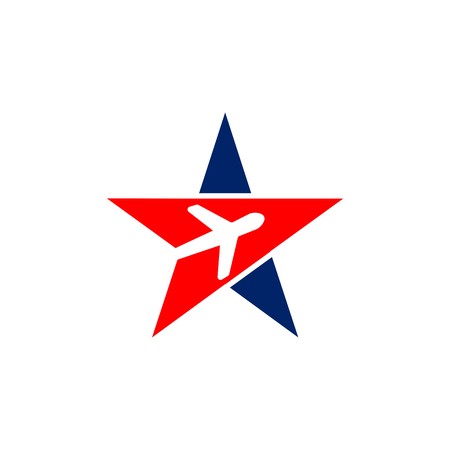 Holiday Plane Logo flying aviation trip vocation route expedition travelingのイラスト素材