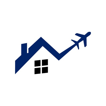 Holiday Plane Logo flying aviation trip vocation route expedition travelingのイラスト素材