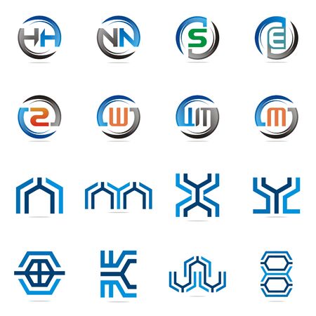 Logo design elements and symbolsのイラスト素材