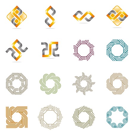 Logo design elements symbols dan vector for branding companyのイラスト素材