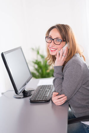 business women working on her computerの写真素材