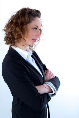 isolated portrait of a beautiful young executive womanの写真素材