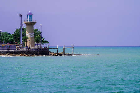 A light house near the beach in Thailand.の写真素材