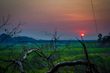 Sunset at beautiful view pointの写真素材