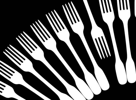 Forks art in black and whiteの写真素材
