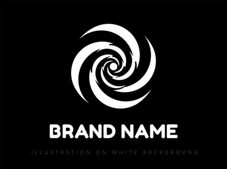 Abstract spiral circle design on blackのイラスト素材