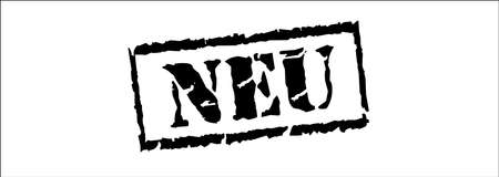 New in German - Neu, Black Stamp Inscription on White Background.のイラスト素材