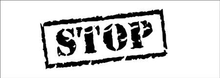Stop, Black Stamp Inscription on White Background. Vectorのイラスト素材
