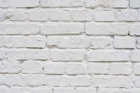 Old white brick wall texture backgroundの写真素材