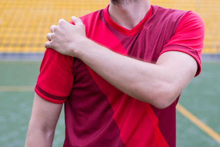 Cropped closeup photo of unhappy sad upset guy touching shoulder