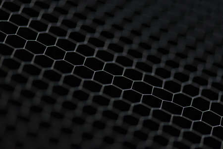 Closeup cropped photo shot image of hexagon grey shiny background