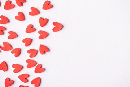Happy mommy day concept. Picture of nice lovely red colored hearts isolated white layout deskの写真素材