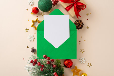 Wish list to Santa Claus takes center stage in this top view photo, complete with gift box,...