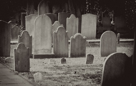 Old vintage gravestonesのeditorial素材