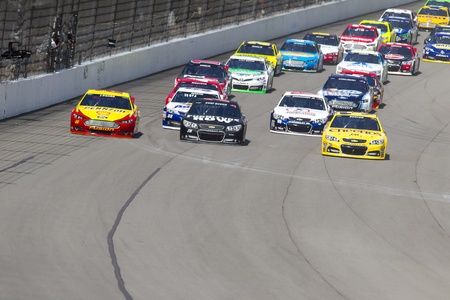 Brooklyn, MI - Aug 18, 2013:  The NASCAR Sprint Cup teams take to the track for the Pure Michigan 400 race at the Michigan International Speedway in Brooklyn, MI.のeditorial素材