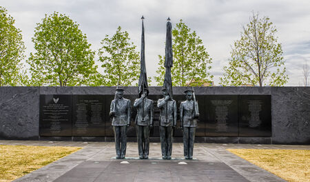 The US Air Force Memorial with three soaring spires located outside Washington, DC.のeditorial素材