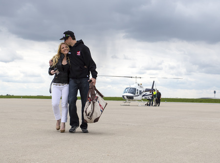 indianapolis, IN - May 17, 2014:  Kurt Busch (26) travels back to Charlotte, NC to run the Sprint All Star Race from Indianapolis Motor Speedway in indianapolis, IN. MANDATORY PHOTO CREDIT:  Walter G. Arce, Sr. KBI/ActionSportsInc.comのeditorial素材