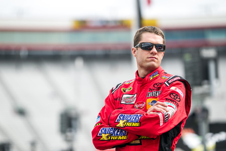 Bristol, TN - Apr 17, 2015:  David Ragan (18) watches practice for the Food City 500 at Bristol Motor Speedway in Bristol, TN.のeditorial素材