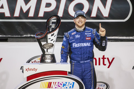 Homestead, FL - Nov 21, 2015:  Chris Buescher wins the Xfinity NASCAR Series at Homestead Miami Speedway in Homestead, FL.のeditorial素材