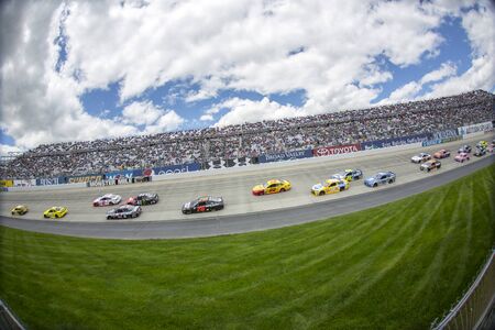 Dover, DE - May 15, 2016: The NASCAR Sprint Cup series teams take to the track for the AAA 400 Benefiting Autism Speaks  at the Dover International Speedway in Dover, DE.のeditorial素材