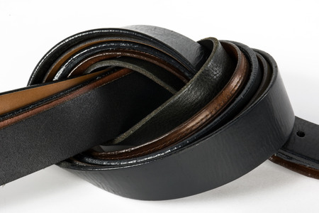 Mens belts isolated on white background.の写真素材