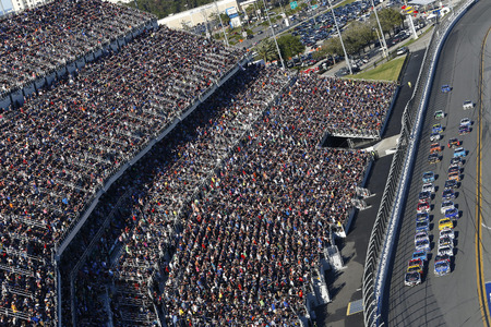 February 26, 2017 - Daytona Beach, Florida, USA: The Monster Energy NASCAR Cup Series teams take to the track for the Daytona 500 at Daytona International Speedway in Daytona Beach, Florida.のeditorial素材