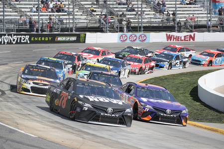 April 02, 2017 - Martinsville, Virginia, USA:  Martin Truex Jr. (78) brings his race car through the turns during the STP 500 race at the Martinsville Speedway in Martinsville, Virginia.のeditorial素材