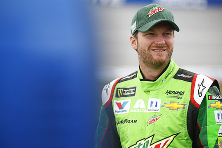 October 14, 2017 - Talladega, Alabama, USA: Dale Earnhardt Jr. (88) hangs out on pit road during...