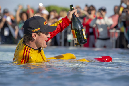 June 03, 2018 - Detroit, Michigan, USA:  RYAN HUNTER-REAY (28) of the United States wins the Detroit Grand Prix at Belle Isle Street Course in Detroit, Michigan.のeditorial素材