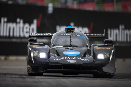 June 02, 2018 - Detroit, Michigan, USA: The Konica Minolta Business Solutions USA Cadillac DPI car races for the Chevrolet Sports Car Challenge at Belle Isle Street Course in Detroit, Michigan.のeditorial素材