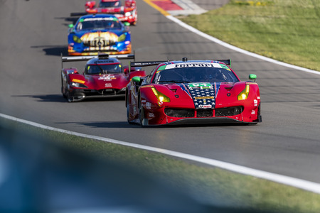 June 30, 2018 - Watkins Glen, New York, USA: The Scuderia Corsa Ferrari 458 Italia car practice for the Sahlen's Six Hours At The Glen at Watkins Glen International Raceway in Watkins Glen, New York.のeditorial素材