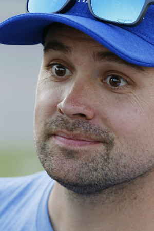 July 13, 2018 - Sparta, Kentucky, USA: Ricky Stenhouse, Jr (17) hangs out on pit road before the Alsco 300 at Kentucky Speedway in Sparta, Kentucky.のeditorial素材