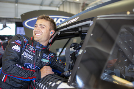 July 12, 2018 - Sparta, Kentucky, USA: Ty Majeski (60) gets ready to practice for the Alsco 300 at Kentucky Speedway in Sparta, Kentucky.のeditorial素材