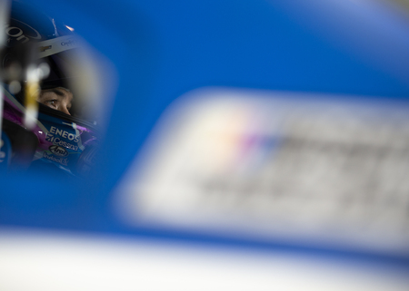 July 21, 2018 - Loudon, New Hampshire, USA: Kyle Larson (42) gets ready to practice for the Foxwoods Resort Casino 301 at New Hampshire Motor Speedway in Loudon, New Hampshire.のeditorial素材