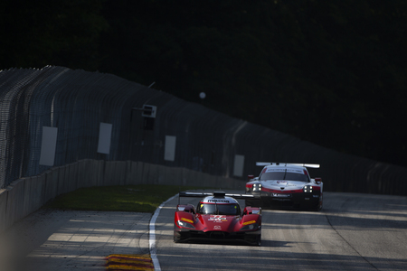 August 04, 2018 - Elkhart Lake, WI, USA:  The Mazda Team Joest races through the turns at the Continental Tire Road Race Showcase at Road America in Elkhart Lake, WI.のeditorial素材