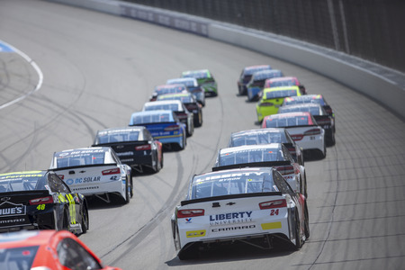 August 12, 2018 - Brooklyn, Michigan, USA: {persons} Races through the field off turn four at the Consumers Energy 400 at Michigan International Speedway in Brooklyn, Michigan.のeditorial素材