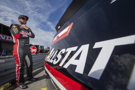 August 11, 2018 - Lexington, Ohio, USA: Michael Annett (5) gets ready to qualify for the Rock N Roll Tequila 170 at Mid-Ohio Sports Car Course in Lexington, Ohio.のeditorial素材
