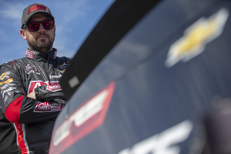 August 11, 2018 - Lexington, Ohio, USA: Michael Annett (5) gets ready to qualify for the Rock N Roll Tequila 170 at Mid-Ohio Sports Car Course in Lexington, Ohio.のeditorial素材
