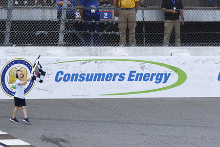 August 12, 2018 - Brooklyn, Michigan, USA: Kevin Harvick (4) wins the Consumers Energy 400 at Michigan International Speedway in Brooklyn, Michigan.のeditorial素材