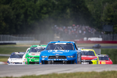 August 11, 2018 - Lexington, Ohio, USA: Austin Cindric (22) races off the turn during the Rock N Roll Tequila 170 at Mid-Ohio Sports Car Course in Lexington, Ohio.のeditorial素材