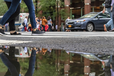 Scenes of a thriving metropolis on a summers dayの写真素材